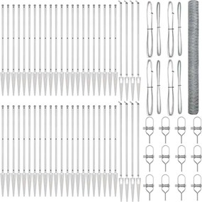 vidaXL Kerítésoszlop Ezüst 100 x 1,6 m (36 mm háló) Acél