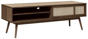 Sötétbarna TV-állvány tölgyfa dekorral 150x50 cm Barrali – Unique Furniture