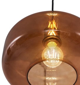 Retro függőlámpa fekete bronzüveggel - Bizle