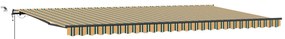 Automatikus Visszahúzható Napellenző LED Zöld és Sárga 600x300 cm