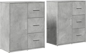 vidaXL 2 db betonszürke szerelt fa tálalószekrény 60 x 31 x 70 cm