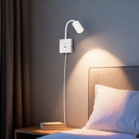 Immax 08296L - Fali lámpa USB-csatlakozóval PUNTO 1xGU10/9W/230V fehér