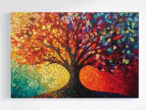 Poszter Dekoráció Az Élet Fája Mozaik Ólomüveg Boho 120x80