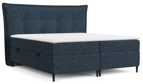 Sötétkék ágyneműtartós boxspring ágy 140x200 cm Sinai – Maison de Rêve