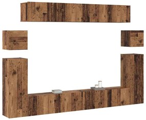 TV szekrény garnitúra 8 pcs Régi fa Közepes 30,5 x 30 x 30 cm