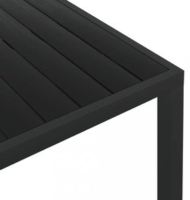 fekete alumínium és WPC kerti asztal 150 x 90 x 74 cm