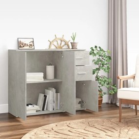 betonszürke szerelt fa tálalószekrény 91x29,5x75 cm