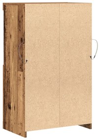 LED világítással ellátott oldalszekrény Régi fa 60x37x100 cm