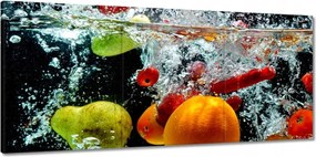 Vászonkép 150x70 Gyümölcsök és zöldségek a vízben
