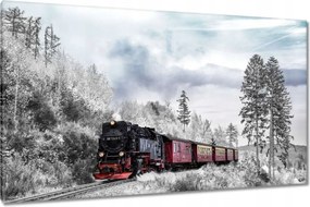 Vászonkép 120x70 Vonat és téli aura