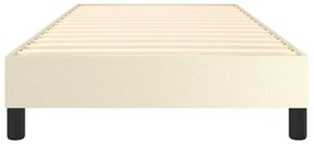krémszínű műbőr rugós ágykeret 90x190 cm