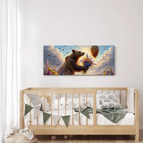 Kép - Medve és méhek (120x50 cm)