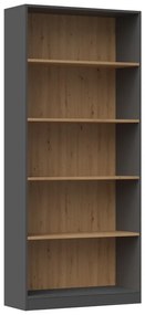 Riano MIX R80 polcos szekrény, 80x182x30 cm, antracit-tölgy