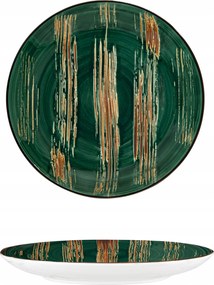 Ebédlő tányér porcelán zöld kerek Wilmax 23 cm