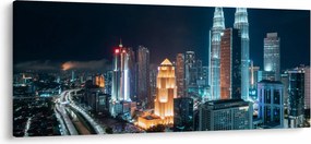 Kép - Éjszaka Kuala Lumpurban (120x50 cm)