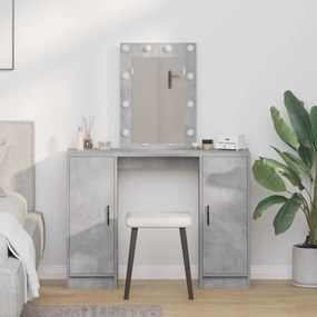LED világítással ellátott sminktükör Beton Szürke 102x33x135 cm