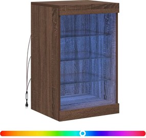 vidaXL barna tölgy színű tálalószekrény LED-ekkel 41 x 37 x 67 cm