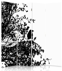 Gario Paraván Fekete madár az ágon Méret: 145 x 170 cm, Kivitelezés: Klasszikus paraván