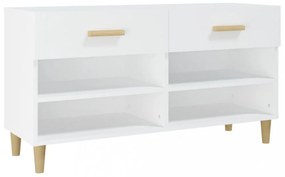 fehér szerelt fa cipősszekrény 102 x 35 x 55 cm