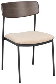 Krémszínű-sötétbarna étkezőszék szett 2 db-os Maymont – Rowico