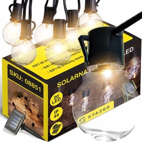 Napelemes Lámpa Meleg Kerti Fényfüzér Izzó Gömbök Terasz Erkély