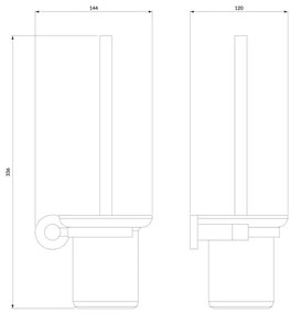 OMNIRES MP60620CR - Falra szerelhető WC kefe MODERN PROJECT fényezett króm