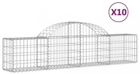 10 db íves horganyzott vas gabion kosár 200x30x40/60 cm