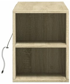 sonoma tölgy színű fali TV-szekrény LED-ekkel 135x31x39,5 cm