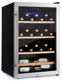 Klarstein Vinamour 48 Uno, borhűtő, 128 liter, 48 palack, 3 polc, 4 - 18 °C, rozsdamentes acél