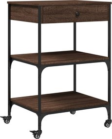 vidaXL barna tölgyszínű szerelt fa konyhai kocsi 60 x 48 x 89,5 cm