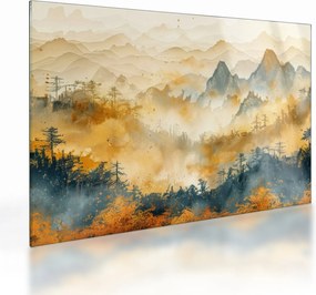 Üveg kép - Hegyek, akvarell (70x50 cm)