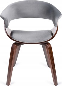 Szék szürke/dió színben, bársony kárpittal. GARY