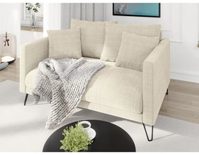 Krémszínű zsenília kanapé 140 cm Freya – Ropez