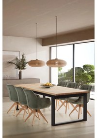 Étkezőasztal tölgyfa dekoros asztallappal 100x220 cm Rina – Marckeric