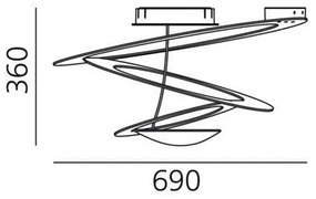 Artemide 1255110A-LED Dimmelhető mennyezeti lámpa PIRCE LED/44W/230V 3000K fehér
