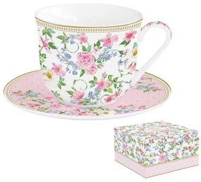 R2S.1110GAJO Porcelán reggelizőcsésze+alj 370ml dobozban,Garden Joy