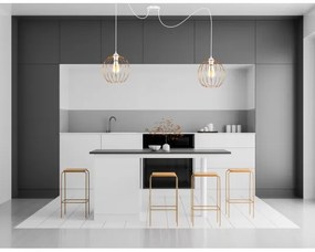 Csillár zsinóron MATT 2xE27/60W/230V pók fehér/réz