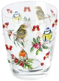 Karácsonyi üveg pohár Téli Madárdal 250 ml