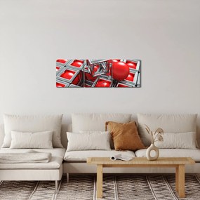 Kép - 3D fémes absztrakció (órával) (90x30 cm)