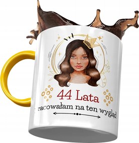 Sárga Bögre Születésnapra 44 44-es 44-es Ajándék Nyomtatott Fotóval