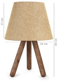 Asztali lámpa AYD 1xE27/60W/230V bézs/barna