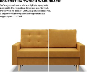 Etna kanapé, bársony, bonell töltet, sárga