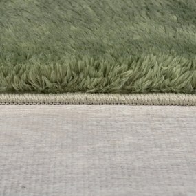 Sötétzöld szintetikus szőrme szőnyeg 120x170 cm Faroe Wool Look Fur – Flair Rugs