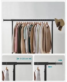 Mobil álló ruhafogas LINEA, fekete