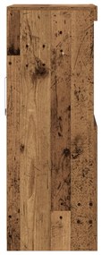 LED világítással ellátott oldalszekrény Régi fa 60x37x100 cm