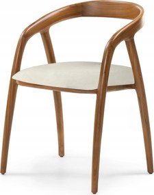 Sande étkezőszék tömörfából, barna/krémszínű