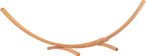 Outsunny Kerti Hintaágy Fából készült Állvánnyal - Hintaágy 1 Férőhellyel - 3.92L x 1.2W x 1.1H m Krém Barna Szín | Aosom
