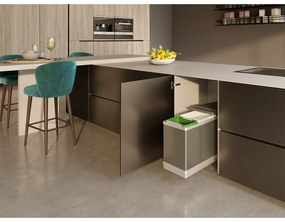 Műanyag szemetes szelektív hulladékhoz/beépíthető 16 + 10 l Tower - Elletipi