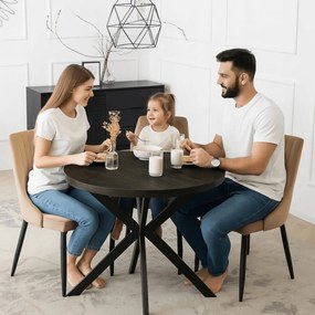 Bővíthető Étkezőasztal Fekete Színben. LUGO 90-190 cm