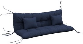 Outsunny 4 részes tűzött padpárna szett, 150 x 50 cm, vízlepergető, kikötőkkel, 10–12 cm vastag ülés- és háttámasz – Aosom